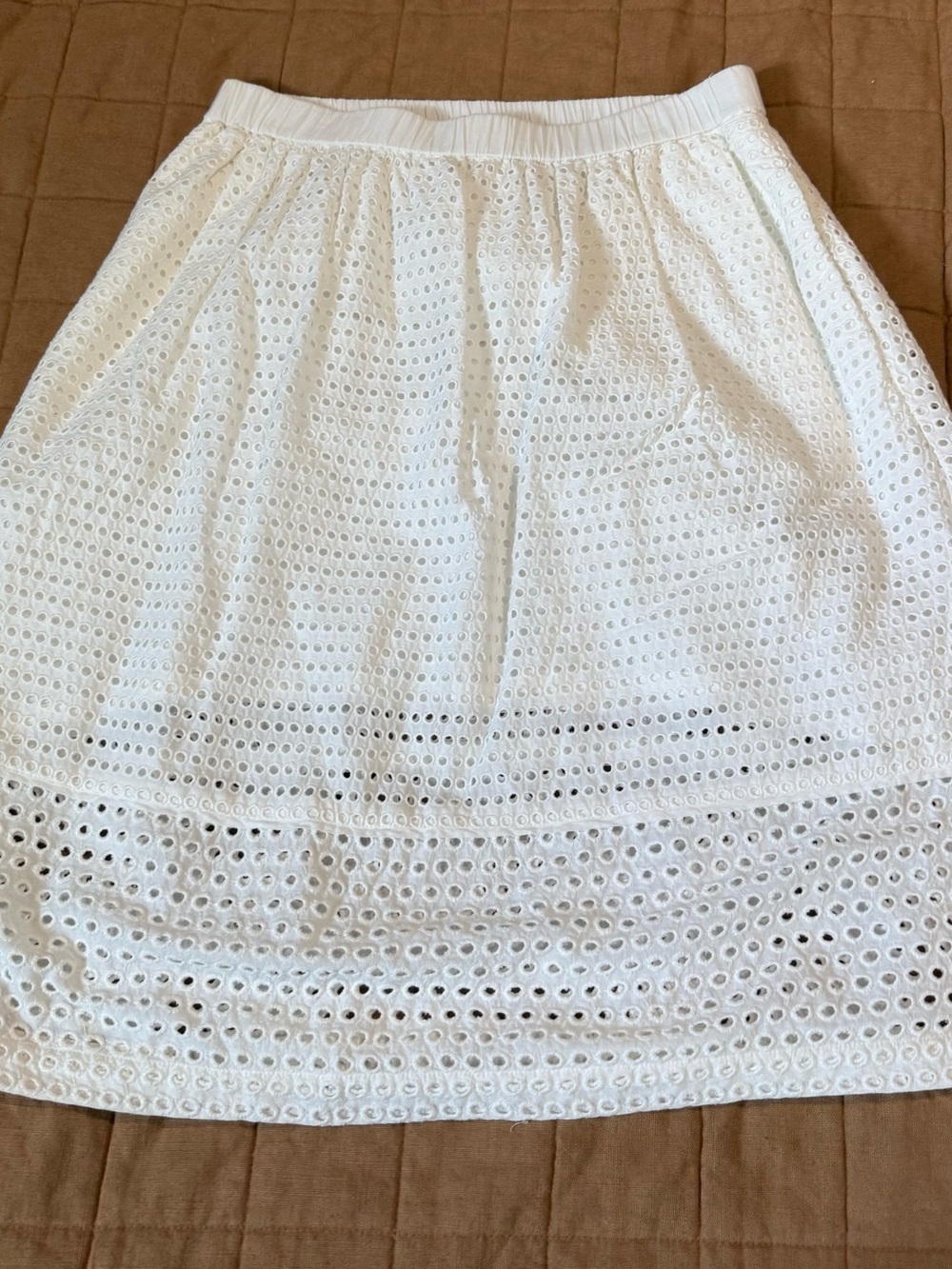J. Crew White Eyelet A-Line Skirt